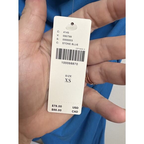 Anthropologie Celandine Ruched Halter Mini Dress XS Stone Blue NWT - Picture 5 of 5